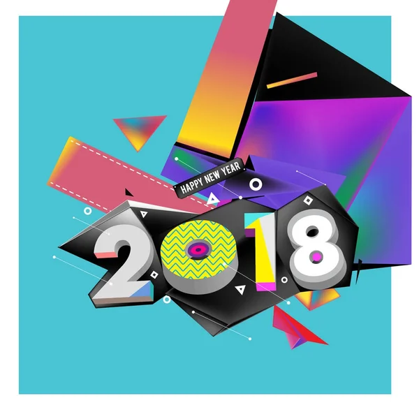 2018 Año Nuevo Fondo Colorido Elemento Diseño Pintura Acrílica Para — Vector de stock