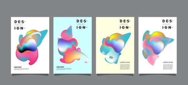 Barevné Abstraktní Kapaliny Kapaliny Plakát Obal Design Minimální Geometrický Vzor — Stockový vektor