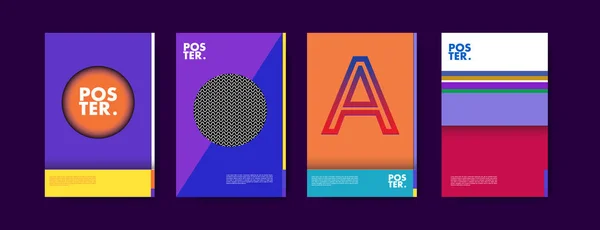 Цветной Геометрический Постер Дизайн Обложки Минимальные Геометрические Градиенты — стоковый вектор