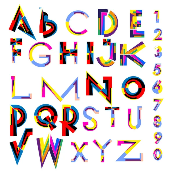 Vector Colorful Alphabet Unique Fonts Design Illustration Template Typography Poster — Stock Vector