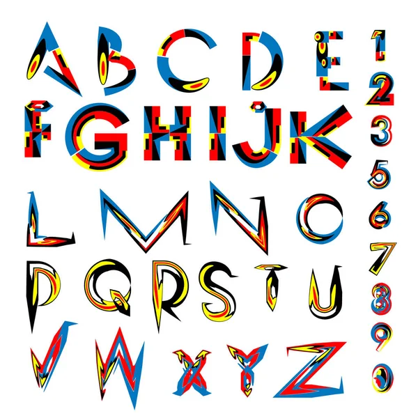 彩色字母的矢量 设计和插图模板的唯一字体 海报和标题出版物的版式 — 图库矢量图片