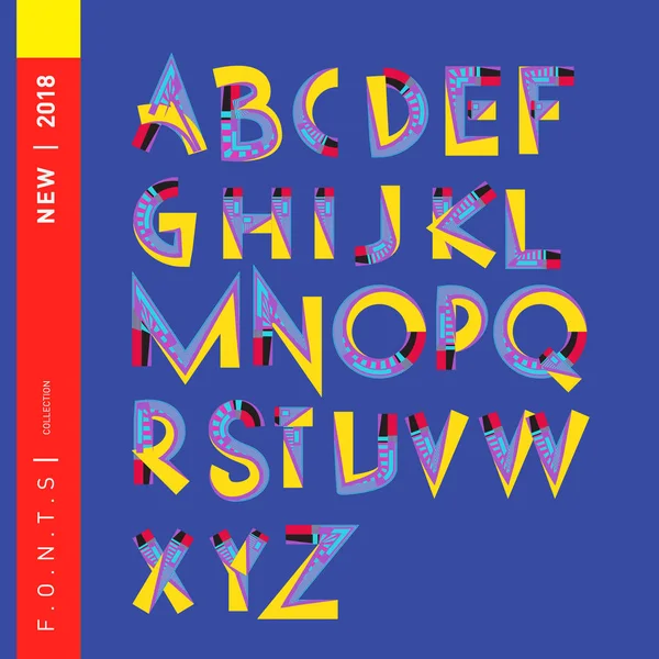 Vektör renkli alfabesi. Tasarım ve çizim şablonu için benzersiz yazı tipleri. Tipografi için poster ve başlık yayını.