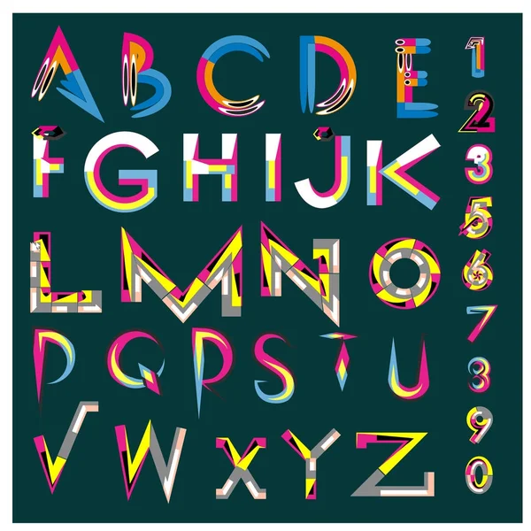 Vektor Des Bunten Alphabets Einzigartige Schriftarten Für Design Und Illustrationsvorlage — Stockvektor