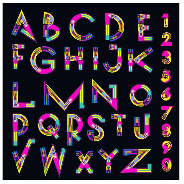 Вектор Барвистого Алфавіту Унікальні Шрифти Дизайну Шаблонів Ілюстрацій Типографія Постерної — стоковий вектор