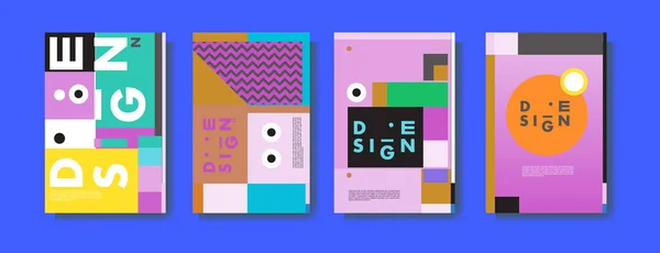 Minimalistische Vector Omvat Ontwerp Set Cool Geometrische Verlopen Vorm Futuristische — Stockvector