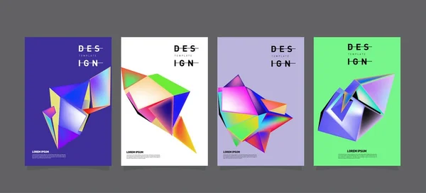 Färgglada Geometriska Affisch Och Cover Design Minimal Geometriska Mönster Övertoningar — Stock vektor