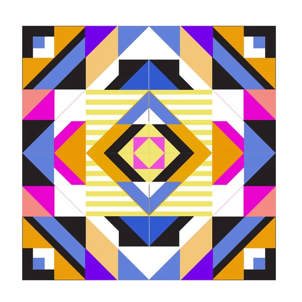 Trendy geometrik kaleydoskop öğeleri memphis tebrik kartları tasarımı. Retro tarzı doku, desen ve öğeleri. Modern soyut tasarım poster ve kapak şablonu