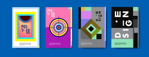 Buntes Geometrisches Plakat Und Coverdesign Minimale Geometrische Musterverläufe Hintergründe — Stockvektor