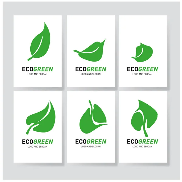 Πράσινο Φύλλο Οικολογικό Σύνολο Συμβόλων Διανυσματική Απεικόνιση — Διανυσματικό Αρχείο