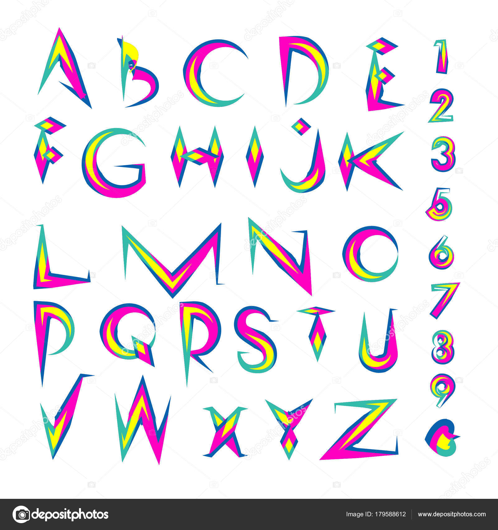 Vector Colorful Alphabet Unique Fonts Design Illustration Template ...