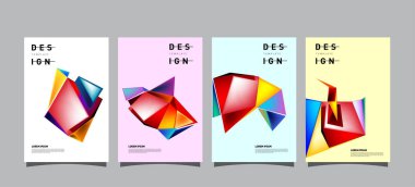 Renkli geometrik Tasarım poster ve kapak. En az geometrik desen degradeler arka planlar