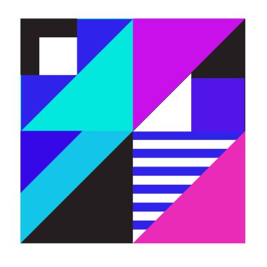 Trendy geometrik kaleydoskop öğeleri memphis tebrik kartları tasarımı. Retro tarzı doku, desen ve öğeleri. Modern soyut tasarım poster ve kapak şablonu