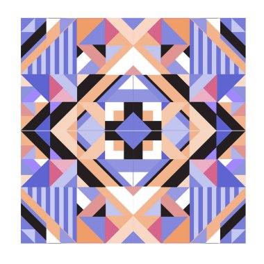 Trendy geometrik kaleydoskop öğeleri memphis tebrik kartları tasarımı. Retro tarzı doku, desen ve öğeleri. Modern soyut tasarım poster ve kapak şablonu