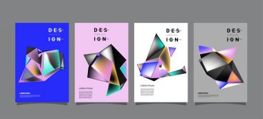 Renkli geometrik Tasarım poster ve kapak. En az geometrik desen degradeler arka planlar