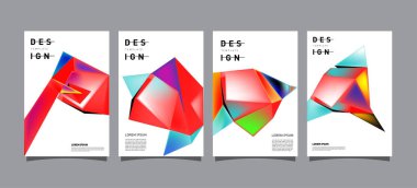 Renkli geometrik Tasarım poster ve kapak. En az geometrik desen degradeler arka planlar