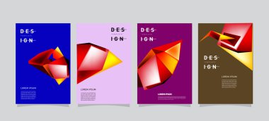 Renkli geometrik Tasarım poster ve kapak. En az geometrik desen degradeler arka planlar