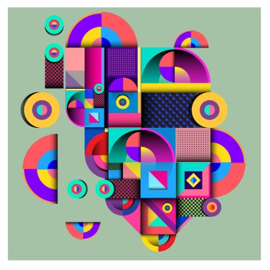 Modaya uygun curvy geometrik memphis öğeleri renkli bir tasarım. Retro 90s doku, desen ve öğeleri tarzı. Modern soyut kültür arka plan tasarımı ve kapak şablonu.