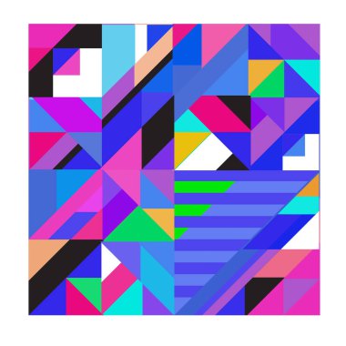 Trendy geometrik kaleydoskop öğeleri memphis tebrik kartları tasarımı. Retro tarzı doku, desen ve öğeleri. Modern soyut tasarım poster ve kapak şablonu