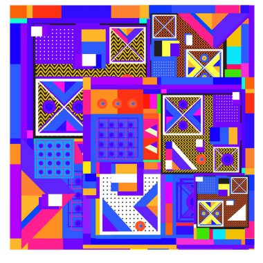 Trendy geometrik öğeleri memphis tasarımı renkli ve parlak. Retro 90s doku, desen ve öğeleri tarzı. Modern arka plan tasarımı ve kapak şablonu