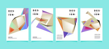 Renkli geometrik Tasarım poster ve kapak. En az geometrik desen degradeler arka planlar