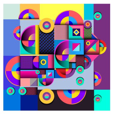 Modaya uygun curvy geometrik memphis öğeleri renkli bir tasarım. Retro 90s doku, desen ve öğeleri tarzı. Modern soyut kültür arka plan tasarımı ve kapak şablonu.