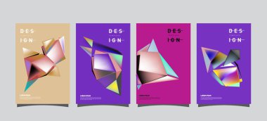 Renkli geometrik Tasarım poster ve kapak. En az geometrik desen degradeler arka planlar