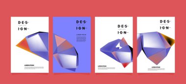 Renkli geometrik Tasarım poster ve kapak. En az geometrik desen degradeler arka planlar