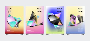Renkli geometrik Tasarım poster ve kapak. En az geometrik desen degradeler arka planlar
