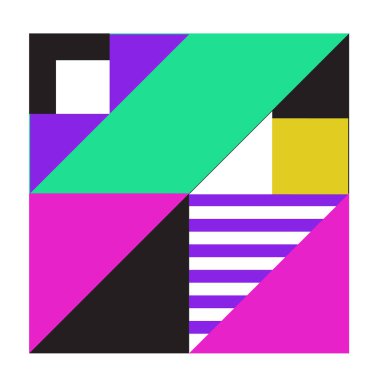 Trendy geometrik kaleydoskop öğeleri memphis tebrik kartları tasarımı. Retro tarzı doku, desen ve öğeleri. Modern soyut tasarım poster ve kapak şablonu