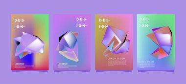 Renkli geometrik Tasarım poster ve kapak. En az geometrik desen degradeler arka planlar
