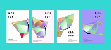 Renkli geometrik Tasarım poster ve kapak. En az geometrik desen degradeler arka planlar