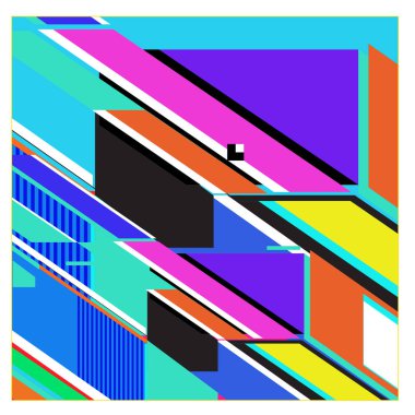 Trendy geometrik öğeleri memphis desen. Retro tarzı doku, desen ve öğeleri. Borneo Endonezya kültür modern soyut tasarım