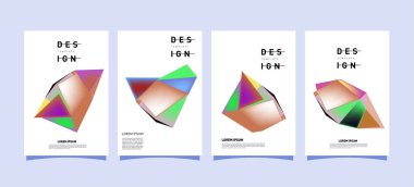 Renkli geometrik Tasarım poster ve kapak. En az geometrik desen degradeler arka planlar