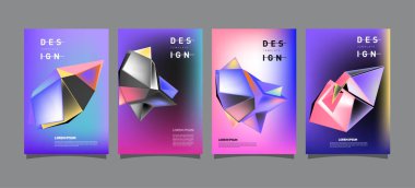 Renkli geometrik Tasarım poster ve kapak. En az geometrik desen degradeler arka planlar