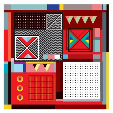 Trendy geometrik öğeleri memphis tasarımı renkli ve parlak. Retro 90s doku, desen ve öğeleri tarzı. Modern arka plan tasarımı ve kapak şablonu