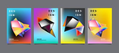 Renkli geometrik Tasarım poster ve kapak. En az geometrik desen degradeler arka planlar