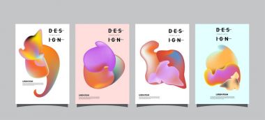 Renkli soyut sıvı ve sıvı poster ve kapak tasarımı. En az geometrik desen degradeler arka planlar