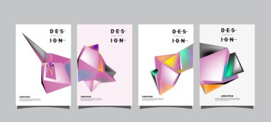 Renkli geometrik Tasarım poster ve kapak. En az geometrik desen degradeler arka planlar