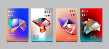 Renkli geometrik Tasarım poster ve kapak. En az geometrik desen degradeler arka planlar