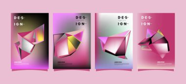 Renkli geometrik Tasarım poster ve kapak. En az geometrik desen degradeler arka planlar