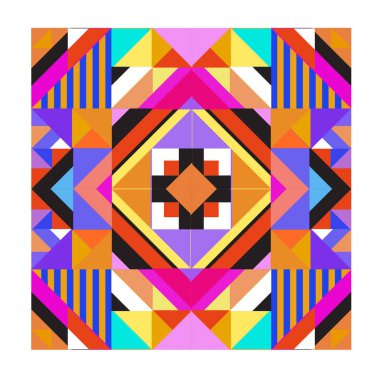 Trendy geometrik kaleydoskop öğeleri memphis tebrik kartları tasarımı. Retro tarzı doku, desen ve öğeleri. Modern soyut tasarım poster ve kapak şablonu