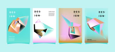Renkli geometrik Tasarım poster ve kapak. En az geometrik desen degradeler arka planlar