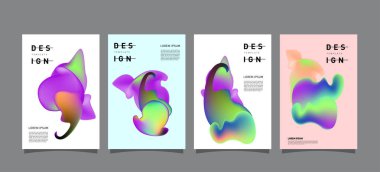 Renkli soyut sıvı ve sıvı poster ve kapak tasarımı. En az geometrik desen degradeler arka planlar