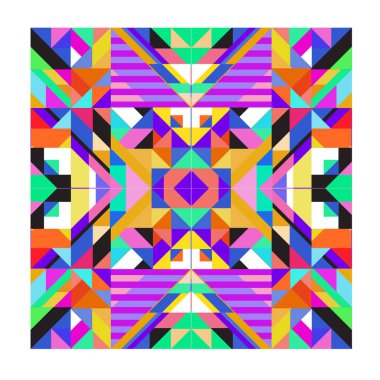 Trendy geometrik kaleydoskop öğeleri memphis tebrik kartları tasarımı. Retro tarzı doku, desen ve öğeleri. Modern soyut tasarım poster ve kapak şablonu