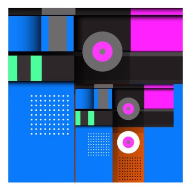 Trendy geometrik öğeleri memphis tasarımı renkli ve parlak. Retro 90s doku, desen ve öğeleri tarzı. Modern arka plan tasarımı ve kapak şablonu.