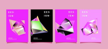 Renkli geometrik Tasarım poster ve kapak. En az geometrik desen degradeler arka planlar