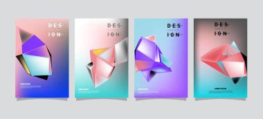 Renkli geometrik Tasarım poster ve kapak. En az geometrik desen degradeler arka planlar