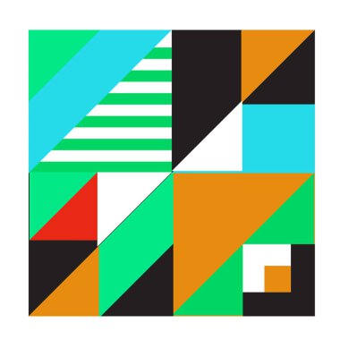 Trendy geometrik kaleydoskop öğeleri memphis tebrik kartları tasarımı. Retro tarzı doku, desen ve öğeleri. Modern soyut tasarım poster ve kapak şablonu