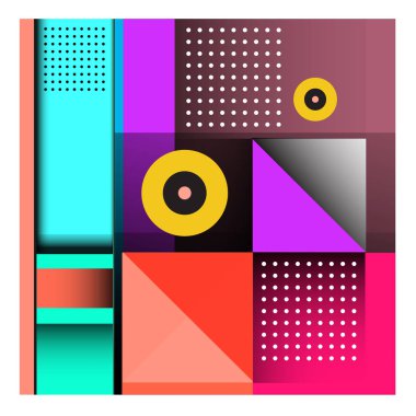 Trendy geometrik öğeleri memphis tasarımı renkli ve parlak. Retro 90s doku, desen ve öğeleri tarzı. Modern arka plan tasarımı ve kapak şablonu.