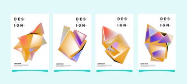 Renkli geometrik Tasarım poster ve kapak. En az geometrik desen degradeler arka planlar